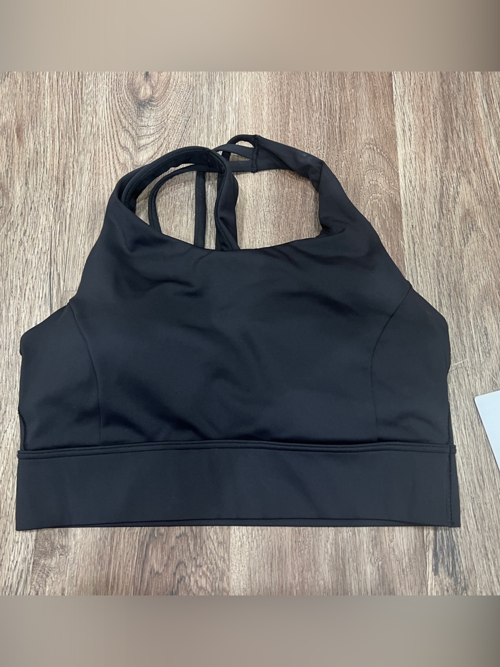 Athleta Train Free Longline Bra NWT Black Strappy D/DD Cups